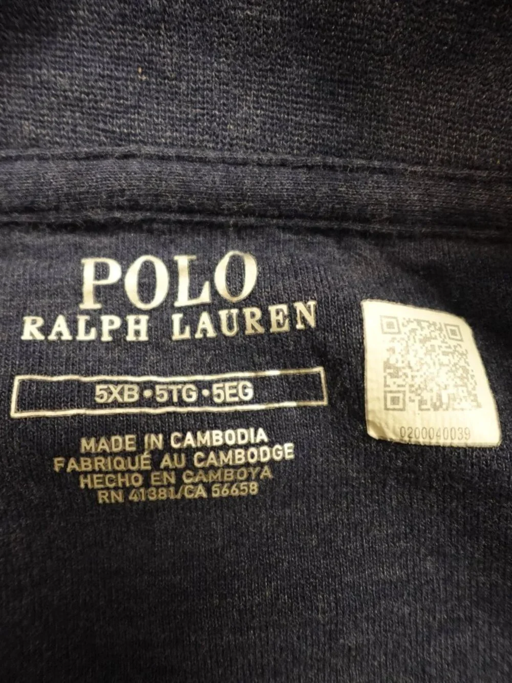 Polo Ralph Lauren Full Zip Jacket Men’s 5XB Big Blue Pony Logo Sweatshirt